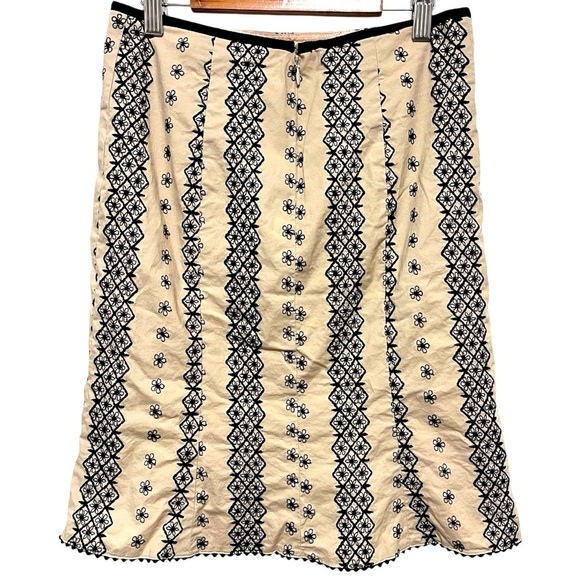 Nanette Lepore Black and Cream Embroidered Skirt - Picture 2 of 10